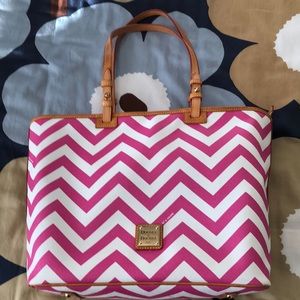 Dooney & Bourke cute pink herringbone tote